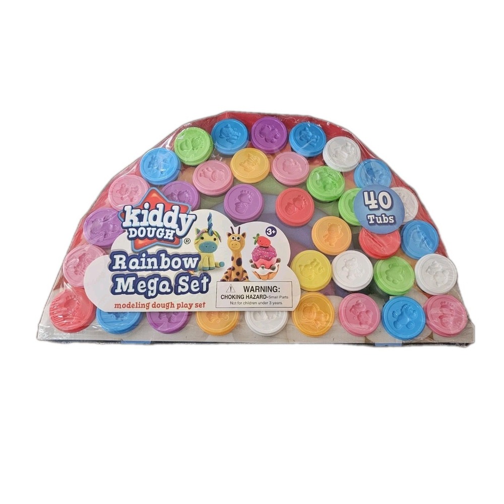 Kiddy Dough Rainbow Mega Set Modeling Dough Play Set 40 Tubs #1061